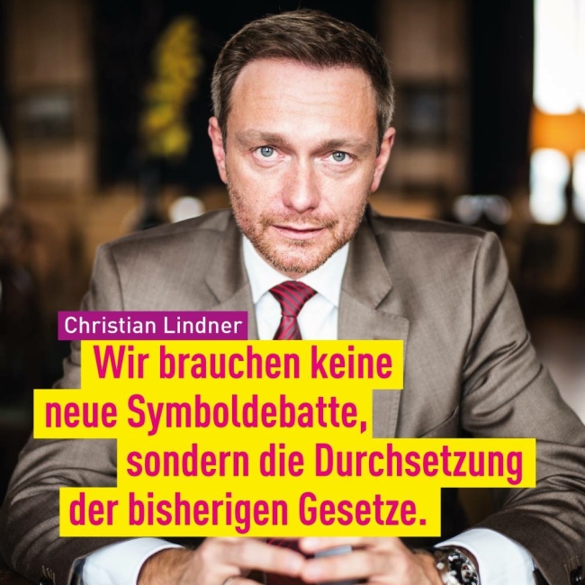 Lindner. Wir brauchen keine neue Symboldebatte